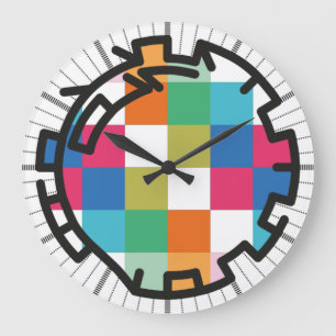 PIXELAT chained numbers by Masanser Large Clock