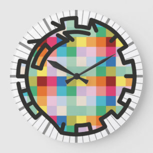 PIXELAT chained numbers by Masanser Large Clock