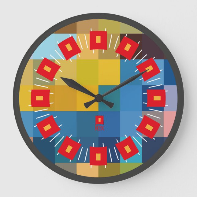 PIXELAT FIRST SERIES LEX by Masanser Large Clock (Front)