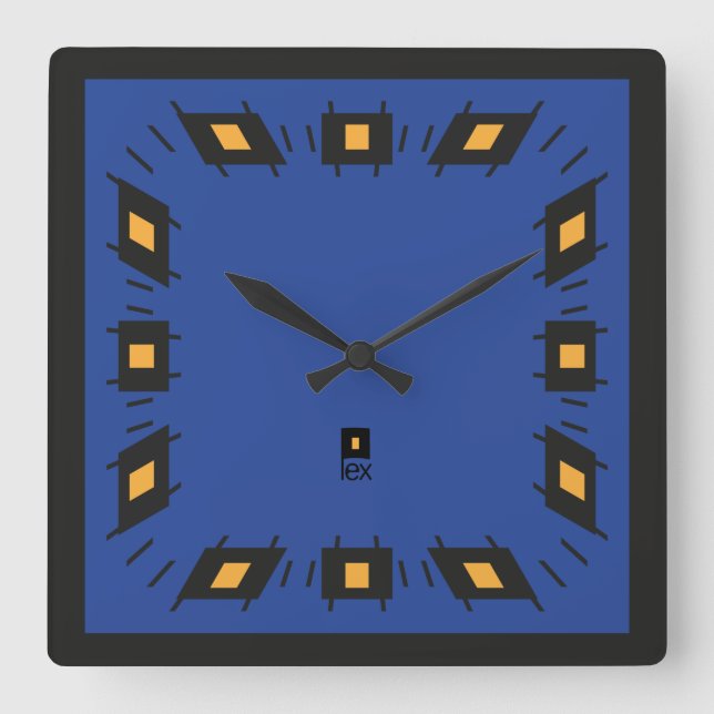 PIXELAT FIRST SERIES LEX by Masanser Square Wall Clock (Front)