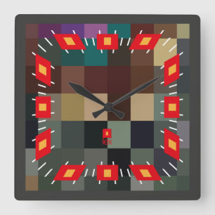 PIXELAT FIRST SERIES LEX by Masanser Square Wall Clock