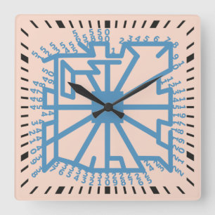Pixelat prime max chained numbers by Masanser Square Wall Clock