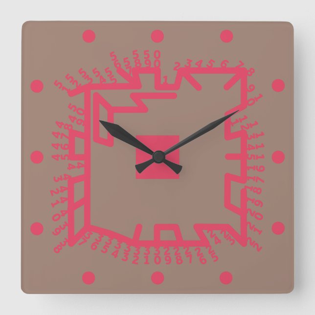 Pixelat prime max chained numbers by Masanser Square Wall Clock (Front)