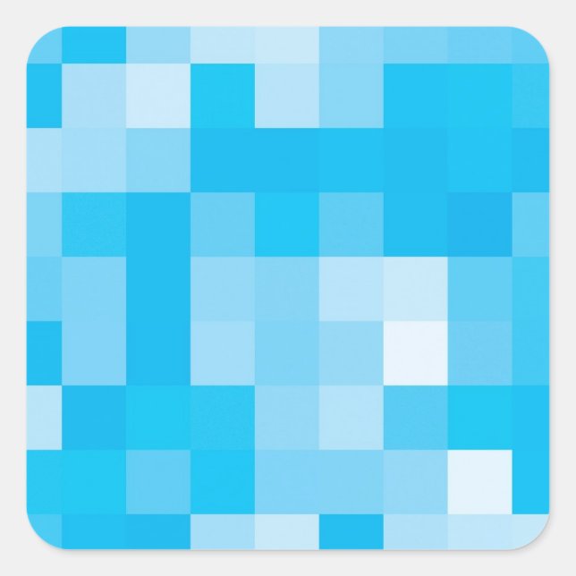 Pixelated Blue Square Sticker (Front)