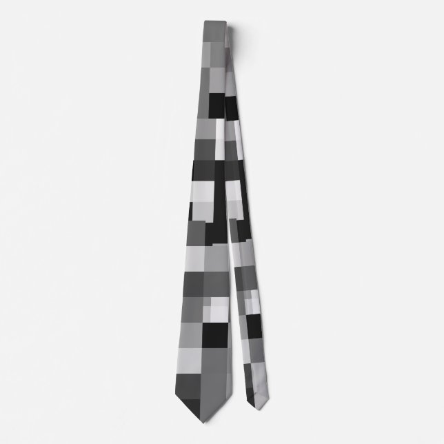 Pixelated blur Pattern.Grey BG Tie (Front)