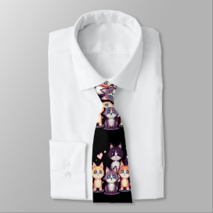 Pixelated Colorful Kitties  Tie