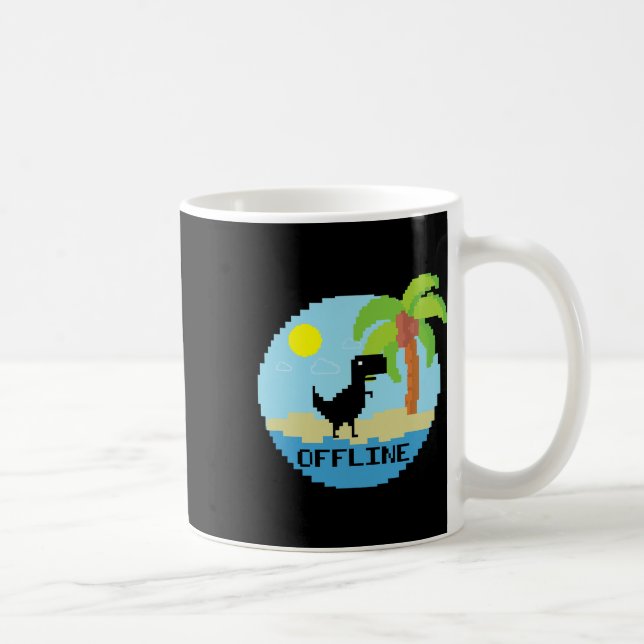Pixelated Dinosaur Vacation Tech Enthusiasts Coder Coffee Mug (Right)