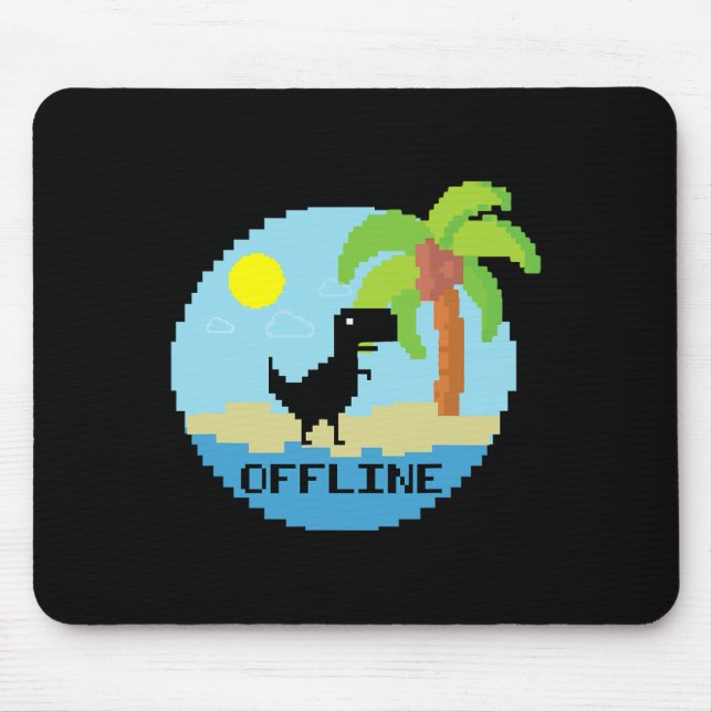 Pixelated Dinosaur Vacation Tech Enthusiasts Coder Mouse Mat (Front)