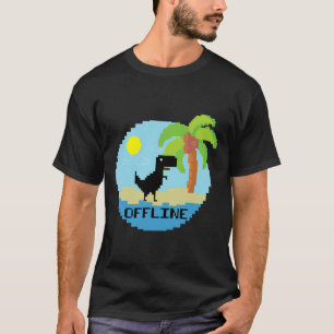 Pixelated Dinosaur Vacation Tech Enthusiasts Coder T-Shirt