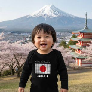 Pixelated flag of Japan Baby Bodysuit