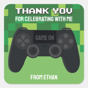 Pixelated Gamer Thank You Sticker