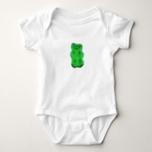 Pixelated Green Gummy Bear Baby Bodysuit