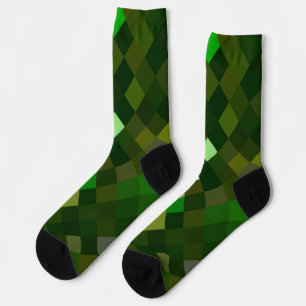 Pixelated Green Socks