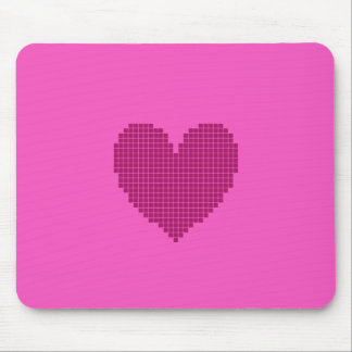 Pixelated heart mouse mat