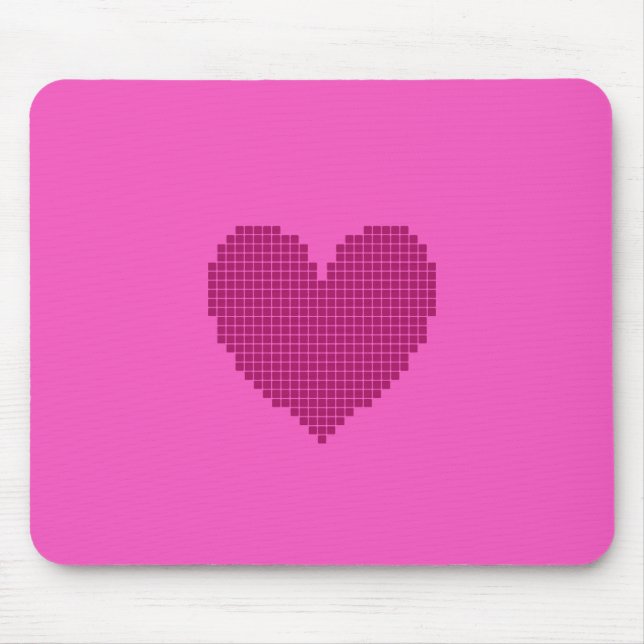 Pixelated heart mouse mat (Front)