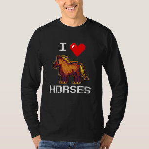 Pixelated Horse Farm Animal  Farmer Horse Owner T-Shirt