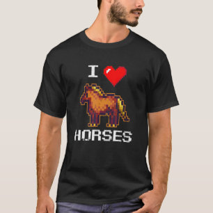 Pixelated Horse Farm Animal  Farmer Horse Owner T-Shirt