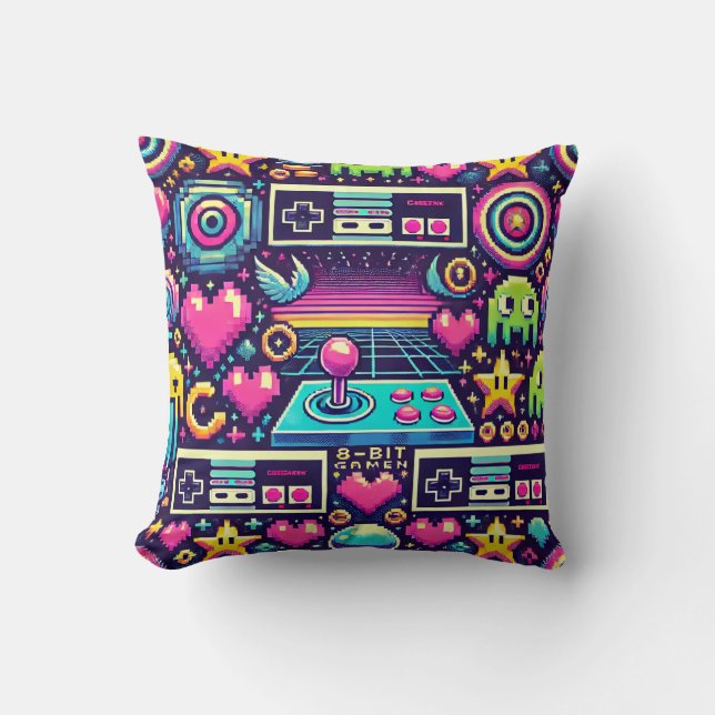 Pixelated Icons Cushion (Front)