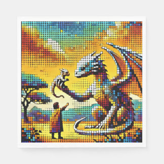 pixelated image of a dragon trainer napkin
