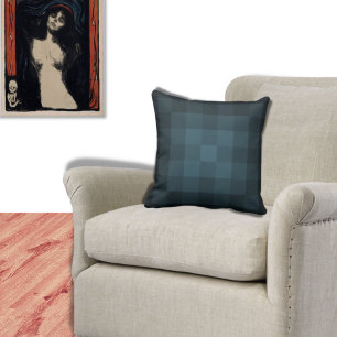 Pixelated In Shades Of Blue - Throw Pillow