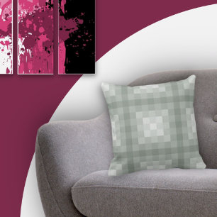 Pixelated In Shades Of Grey - Throw Pillow