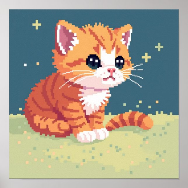 Pixelated Kitten Poster (Front)