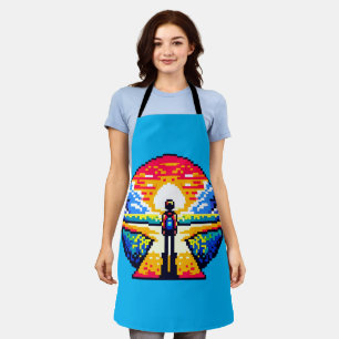 Pixelated Life's Crossroads Apron