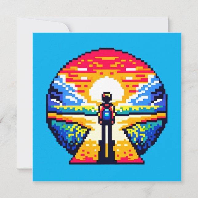 Pixelated Life's Crossroads Invitation (Front)