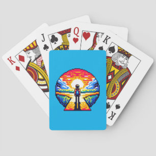 Pixelated Life's Crossroads Playing Cards