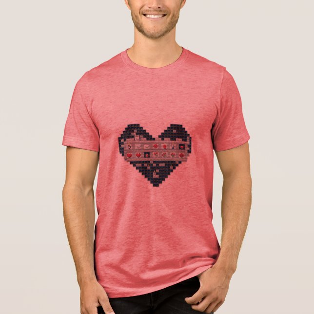 Pixelated Love Tri-Blend Shirt (Front)
