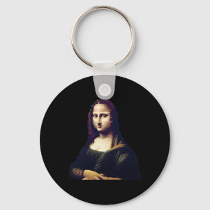 Pixelated Mona Lisa Digital Renaissance Remix Stic Key Ring