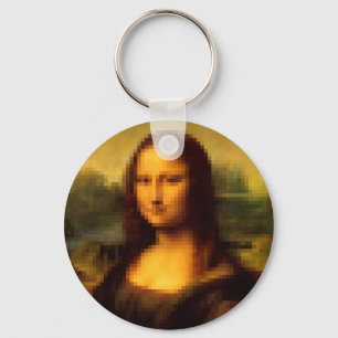 Pixelated Mona Lisa Key Ring
