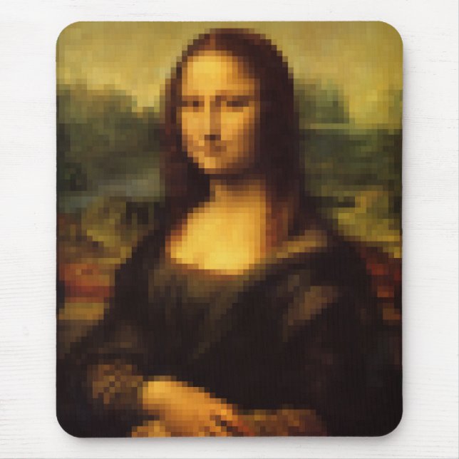 Pixelated Mona Lisa Mouse Mat (Front)