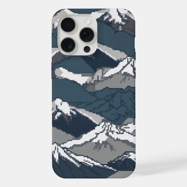 pixelated mountains iPhone case (Back)