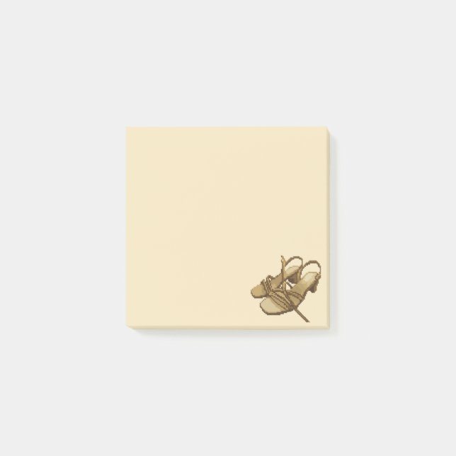 Pixelated Pair Of Golden Heels Post-it Notes (Front)