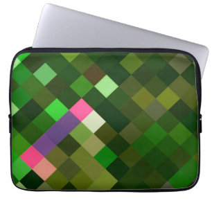 Pixelated Pattern - Green Laptop Sleeve