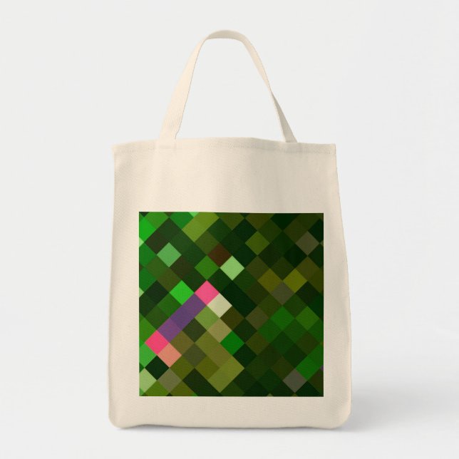 Pixelated Pattern - Green Tote Bag (Front)