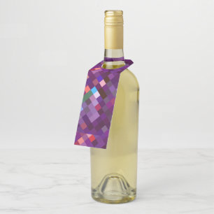 Pixelated Pattern - Pink Bottle Tag