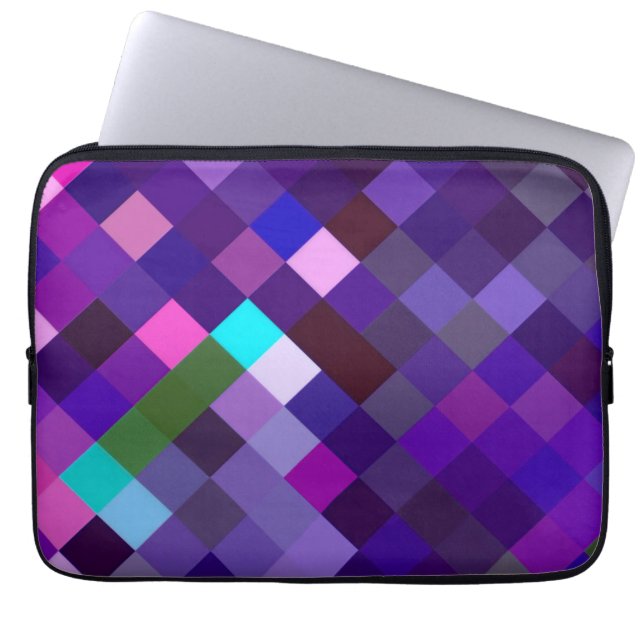 Pixelated Pattern - Purple Laptop Sleeve (Front)