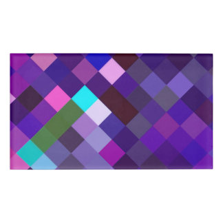 Pixelated Pattern - Purple Name Tag