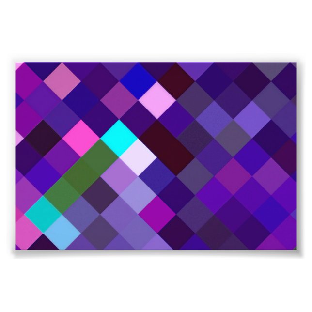 Pixelated Pattern - Purple Photo Print (Front)