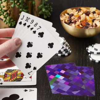 Pixelated Pattern - Purple Playing Cards