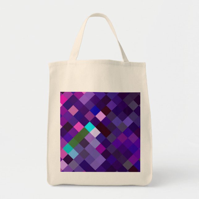 Pixelated Pattern - Purple Tote Bag (Front)