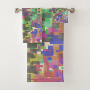 Pixelated Patterned Beyond Colours Of The Rainbow Bath Towel Set