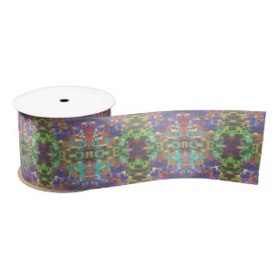 Pixelated Patterned Beyond Colours Of The Rainbow Satin Ribbon
