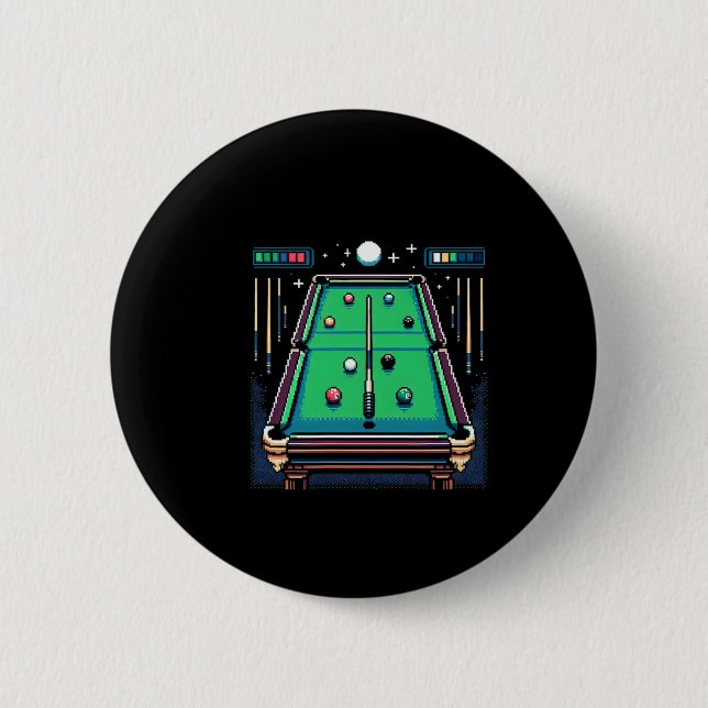Pixelated Pot 8-bit Billiards  6 Cm Round Badge (Front)