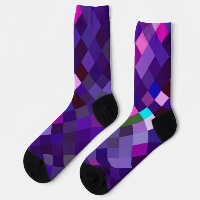 Pixelated Purple Socks (Left)