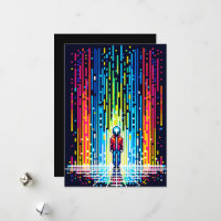 Pixelated Rain of Solace - Retro Digital Art