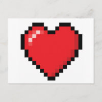 Pixelated red video game heart