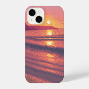 pixelated sunset iPhone 14 case